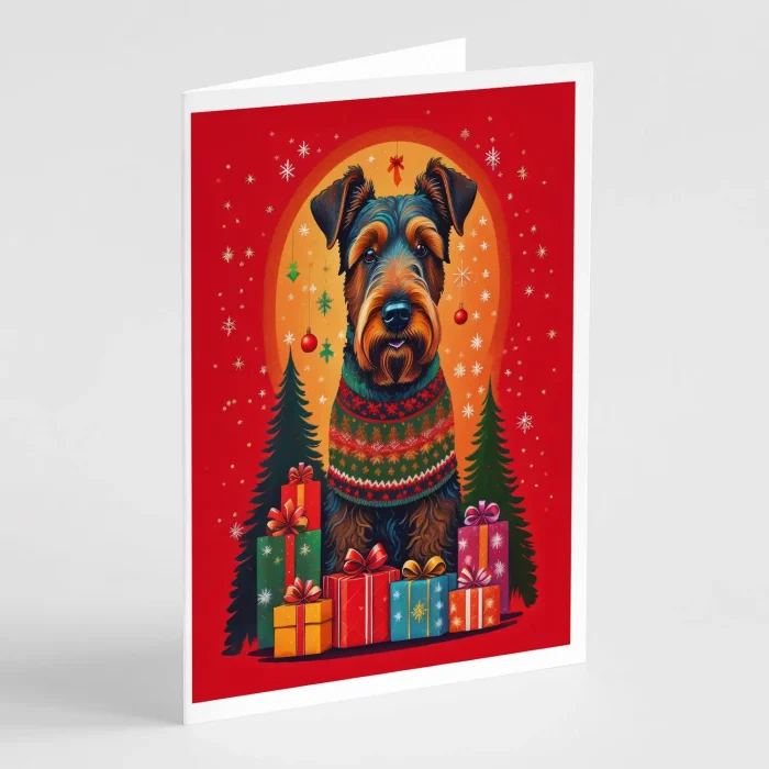 Airedale Terrier Holiday Christmas Greeting Cards Pack of 8