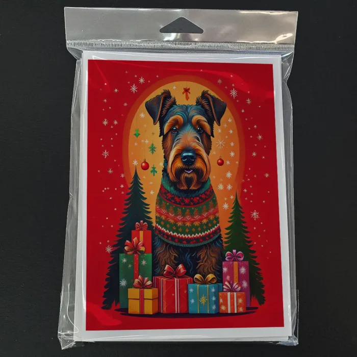 Airedale Terrier Holiday Christmas Greeting Cards Pack of 8 - Image 3