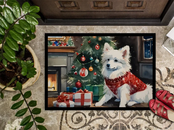 American Eskimo Cozy Christmas Doormat - Image 3