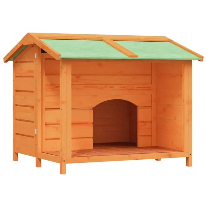 vidaXL Dog Kennel Brown 37.8"x34.3"x31.7" Solid Wood Pine - Image 2