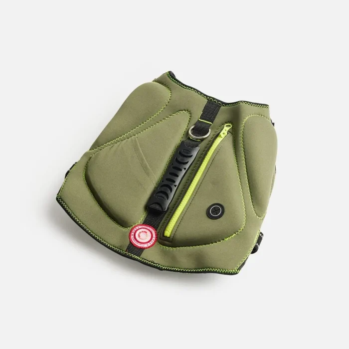 Khaki Neoprene Dog Life Jacket Safe & Stylish Buoyancy Vest - Image 5