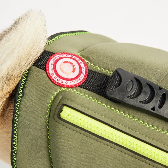 Khaki Neoprene Dog Life Jacket Safe & Stylish Buoyancy Vest - Image 7
